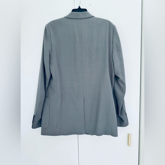 AMI Mens's Paris Twill Sport Single-Breasted Tailored Blazer in grey EU 50 US 40 - Picture 7 of 17